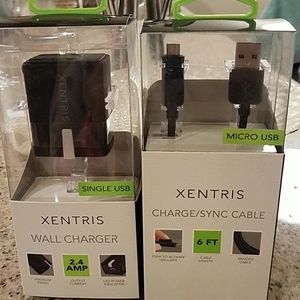 Xentris wall charger and USB cable